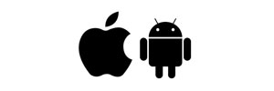 Android and Apple IOS logos side by side