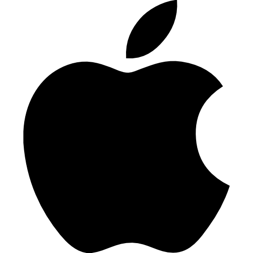 Apple Logo, Black with bite out of right side